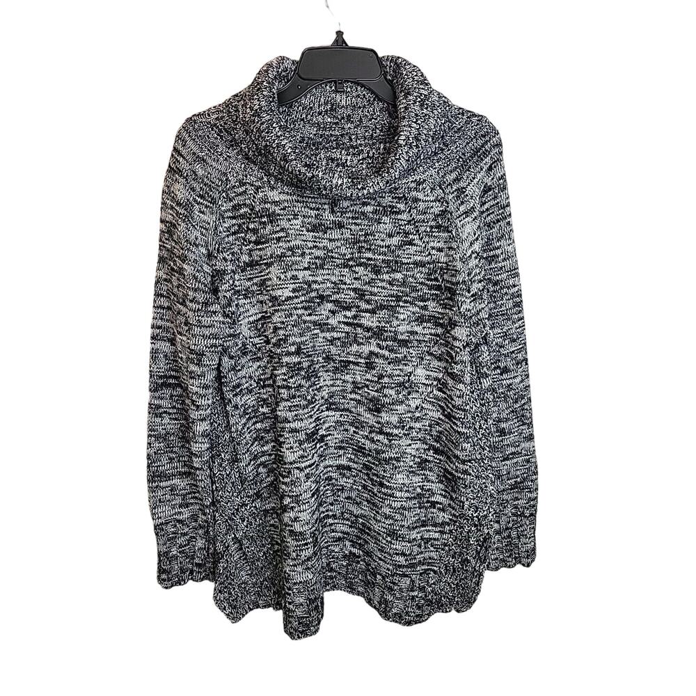 Doe & Rae Gray Turtleneck Knit Long Sleeve Pullover Sweater Women's Size Large‎